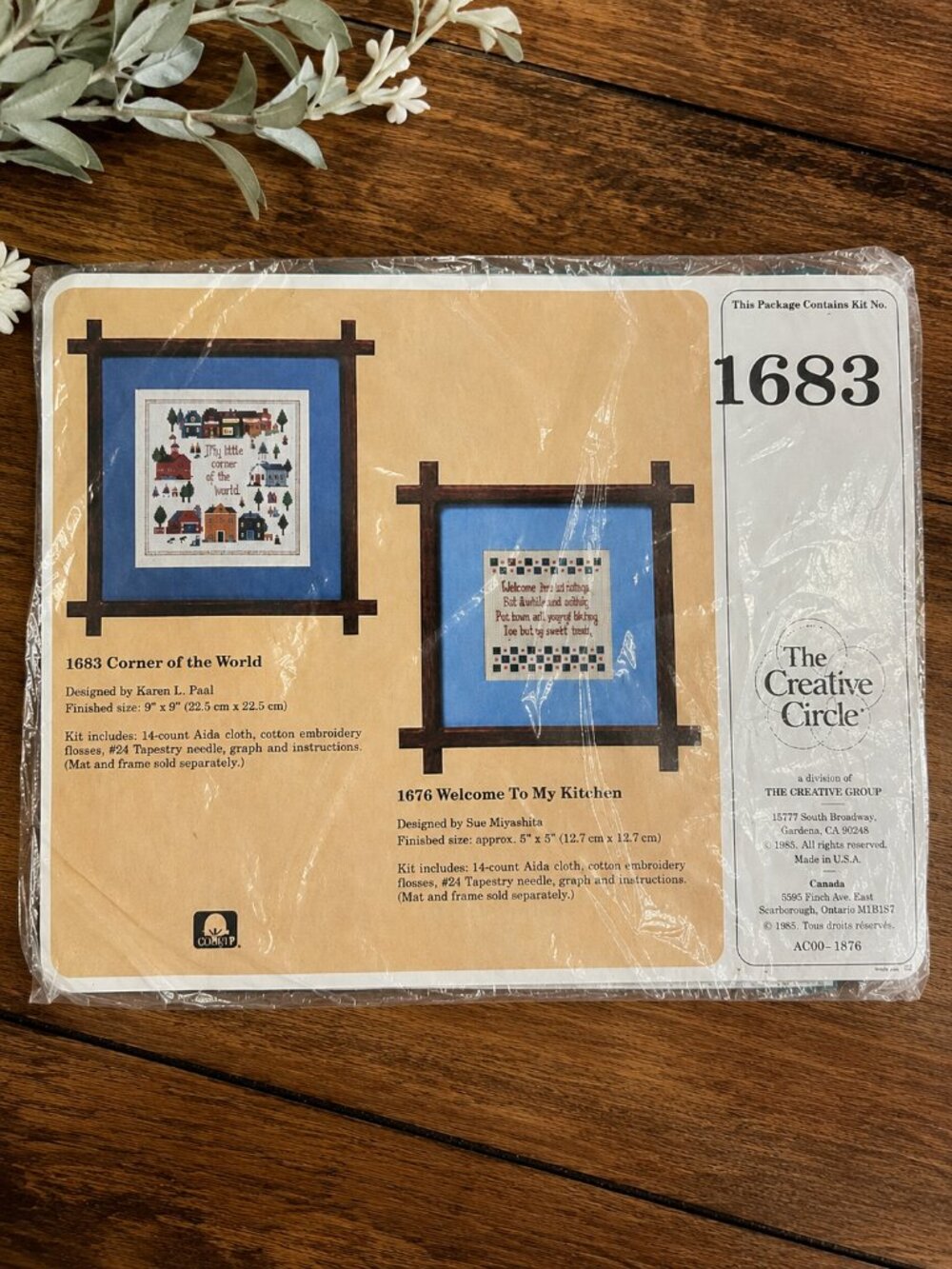 Vintage 1987 Creative Circle Corner of the World Cross Stitch Kit 1683 Sealed
